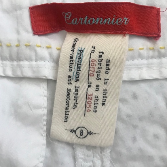 Anthropologie Cartonnier Charlie White Embroidered Eyelet Cropped Pant 8 - Picture 5 of 6